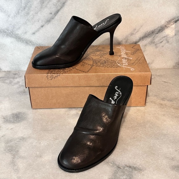 Free People New in Box Women's Leila Black Heeled Mules- Size 39 - Picture 3 of 12